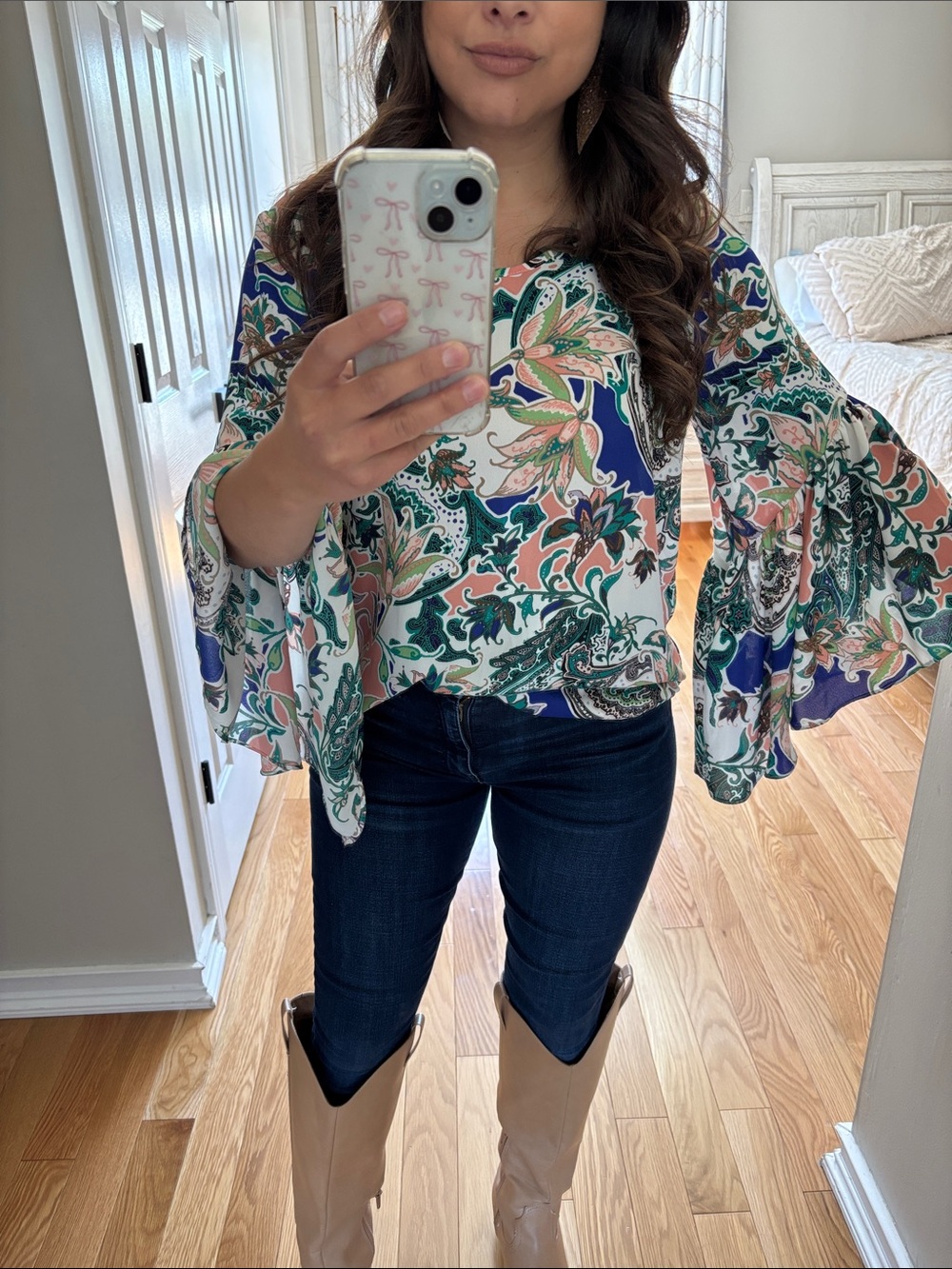 Cato gorgeous bell sleeve boho top